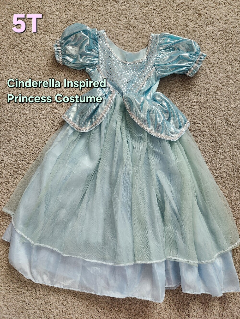 Kids 5T Disney Halloween Costume Cinderella Inspired Dress